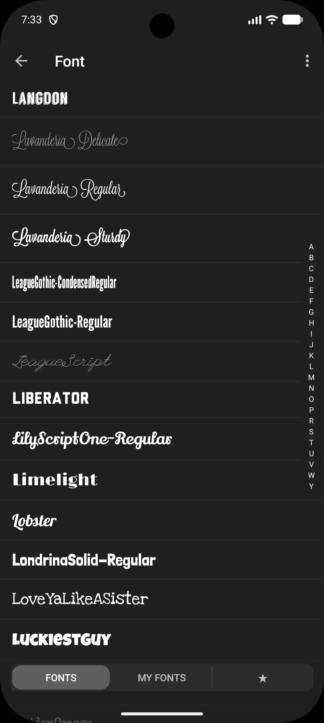 Phonto screenshot